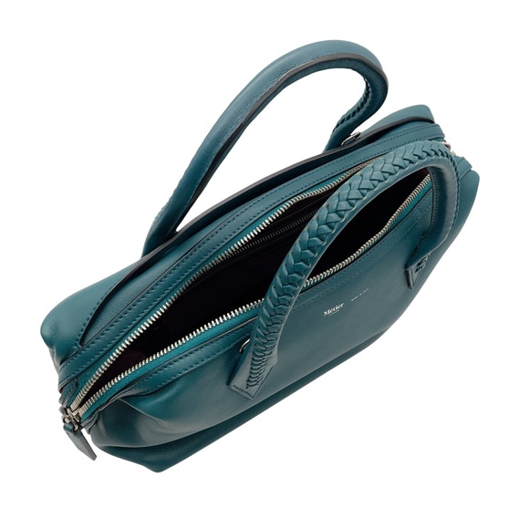 METIER LOST AT SEA TEAL BLUE VERITE CITY SMALL HANDMADE ITALIAN CALFSKIN LEATHER - Picture 6 of 14